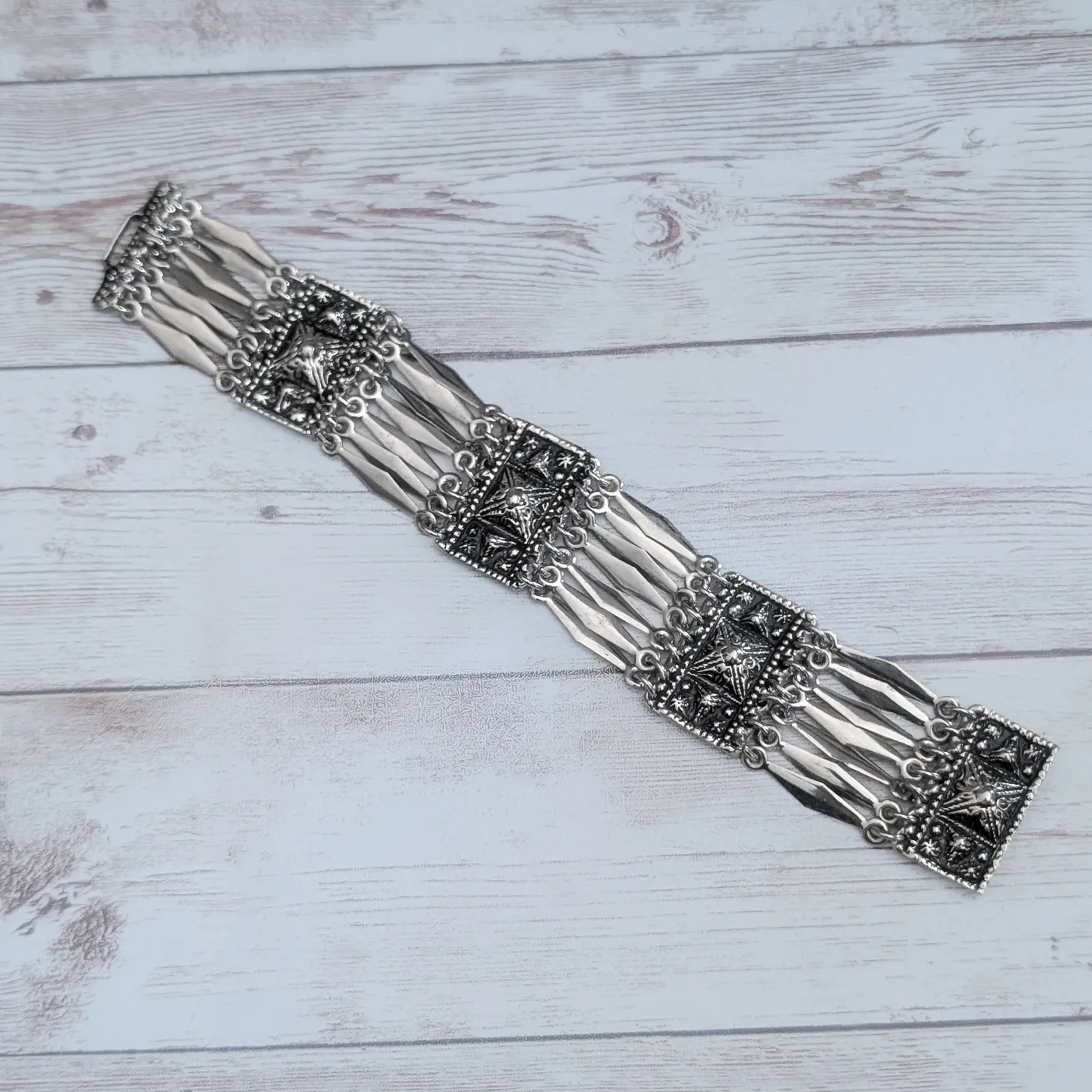 Vintage Mexico Silver Wide Multi - Image 4