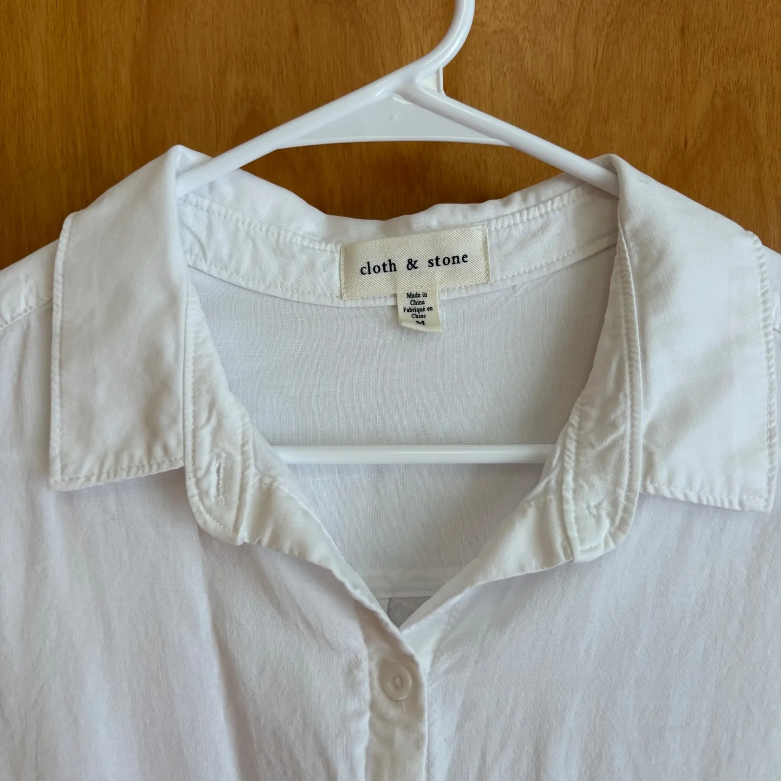Cloth & Stone White‎ Button Down Long Sleeve Shirt Womens Top Blouse Medium - Image 2
