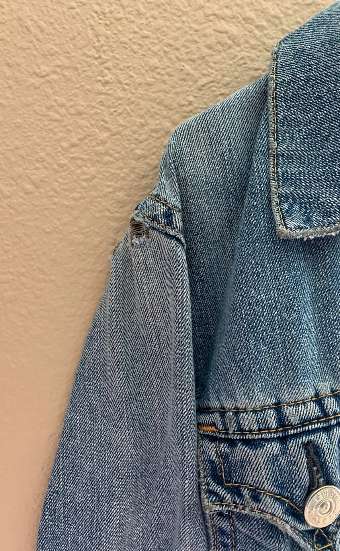 Levi’s Distressed Jean Jacket - Image 4