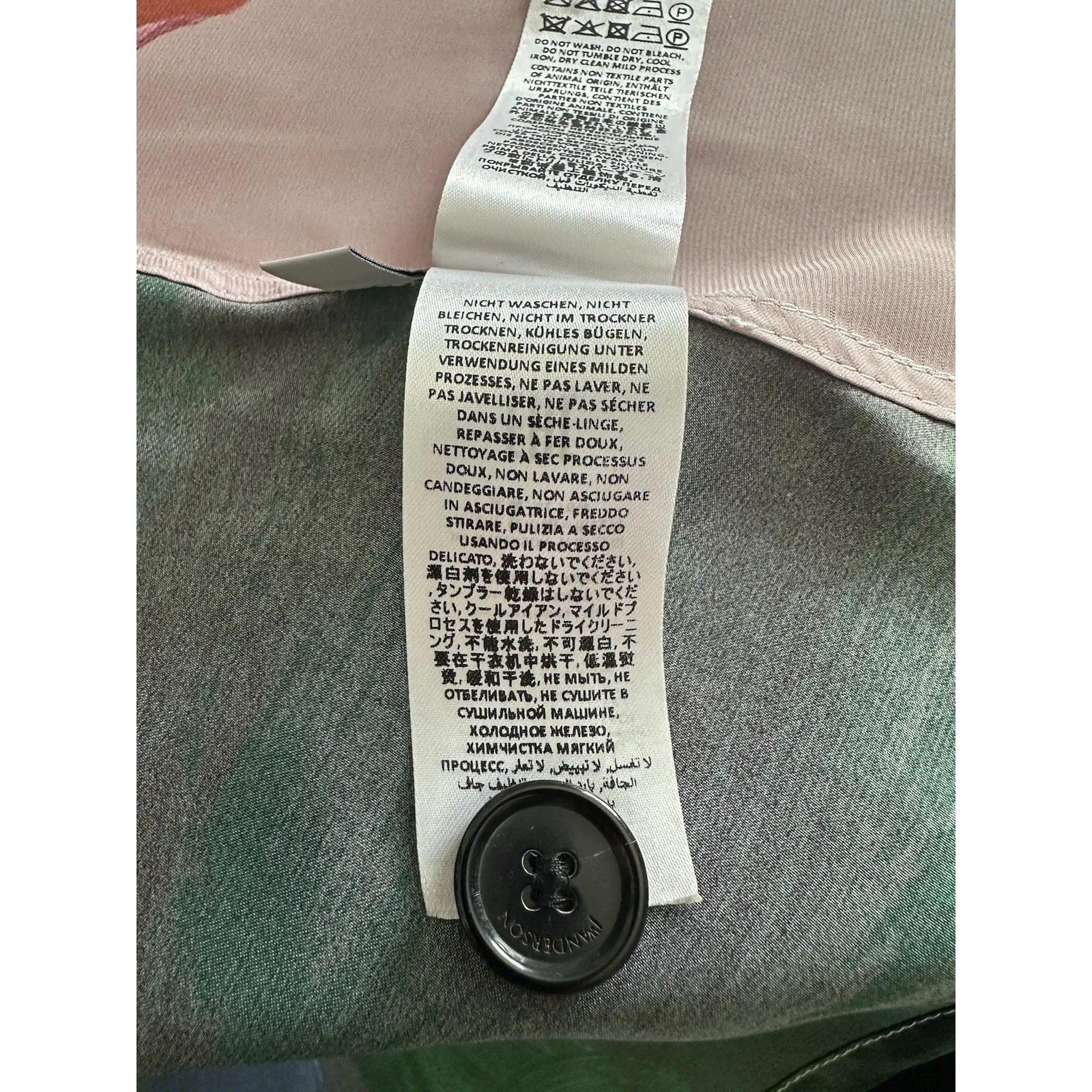 JW Anderson Side Drape Link Skirt Abstract Camo Multi US Size 6 SK011PG084500 - Image 15