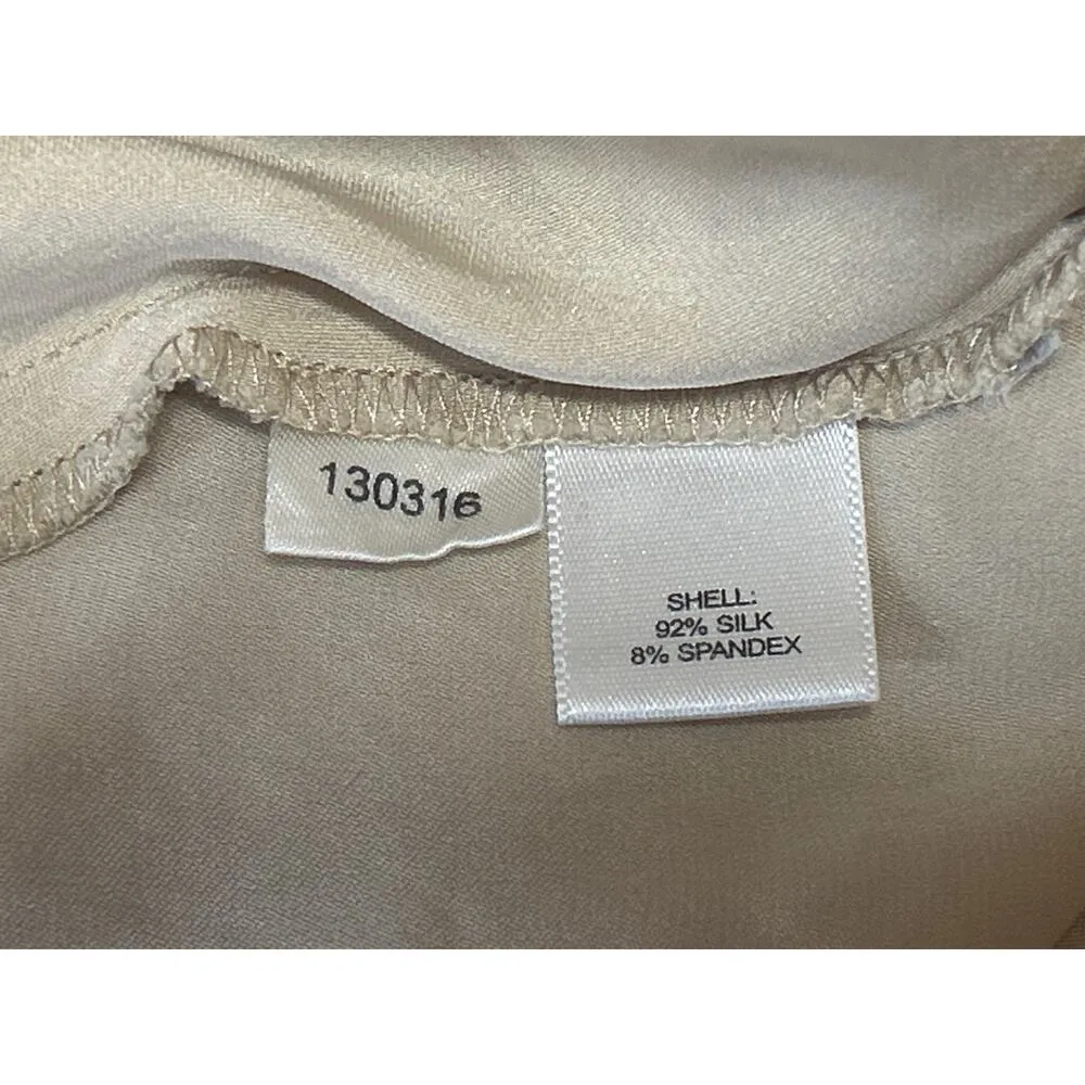 Ann Taylor Women's Gold Silky Satin Ruffle Sleeveless Cami Camisole Tank Top 4 - Image 4