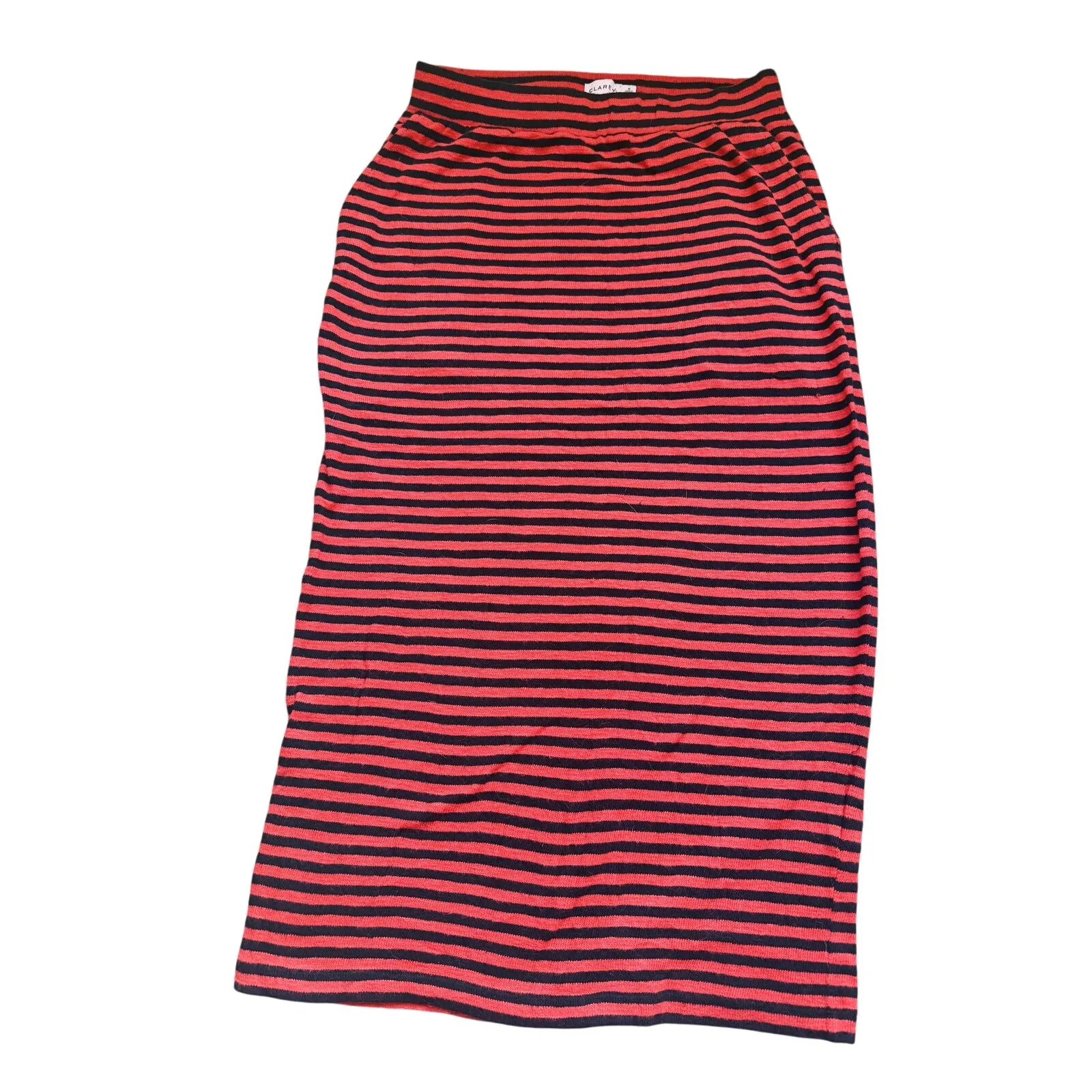 Clare V Academia Striped Midi Skirt Small Orange Black Luxury Career Twee Indie - Image 4
