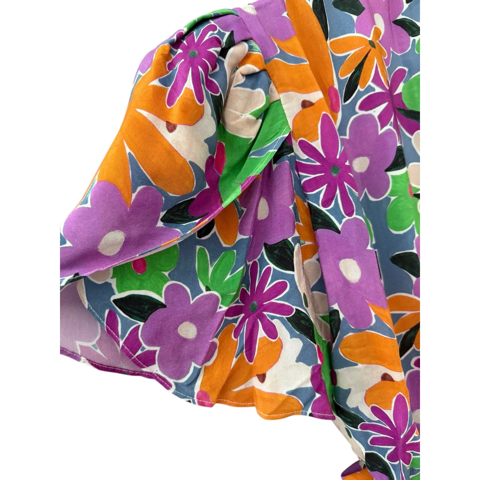 CeliaB Liska‎ Mini Purple Floral Wrap Dress Size XL - Image 10