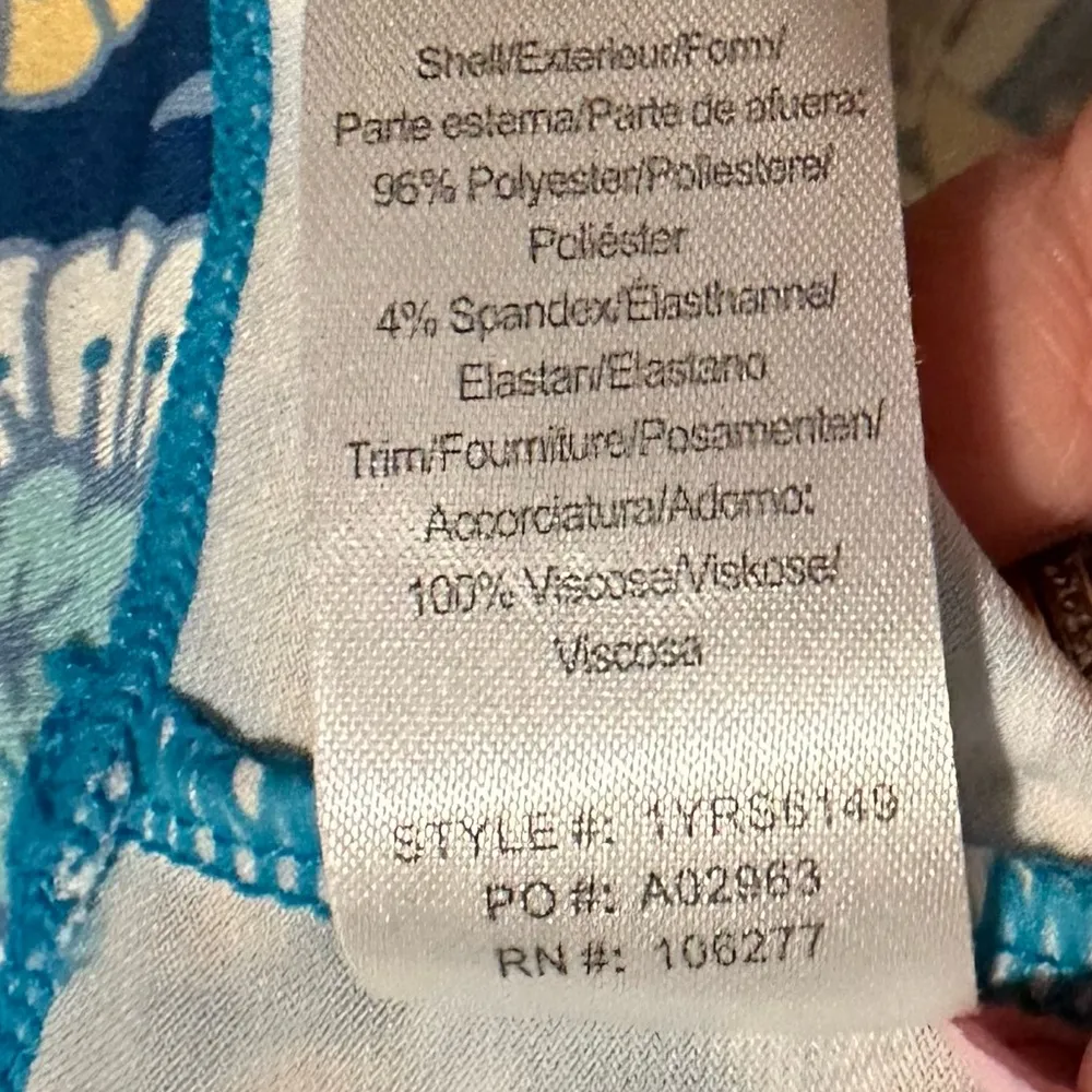 HALE BOB SLEEVELESS VNECK LACEUP FRONT TASSEL TIES CINCH SIDES BLUE PRINT DRESS - Image 6