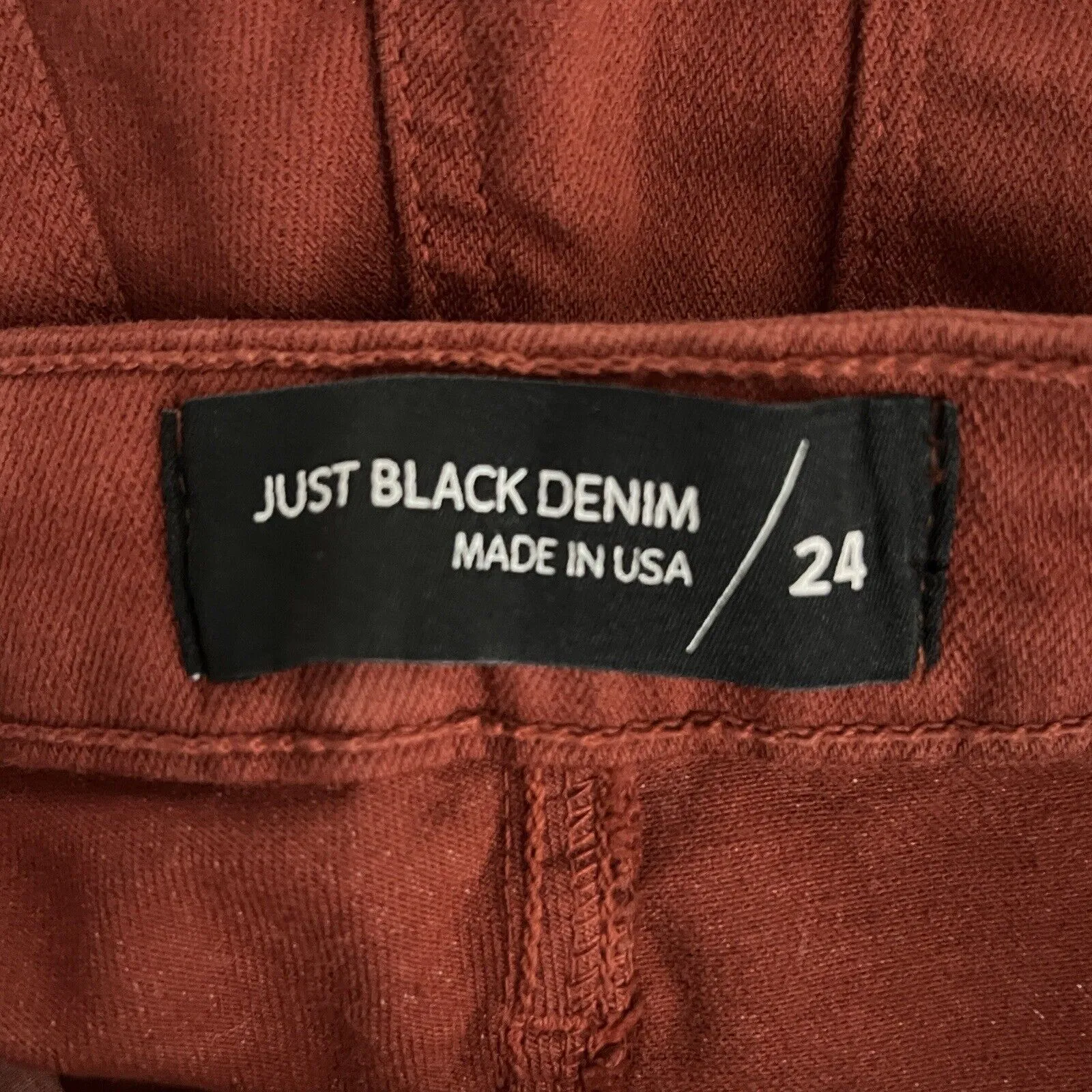 Just Black Denim Jeans Womens 0 24" Rust Orange Crop Demi Flare Casual‎ Colorful - Image 5