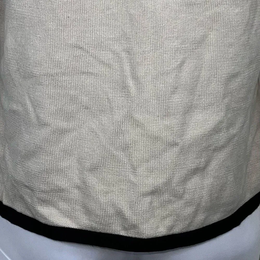 Laura Scott Open Front-Tie Cardigan in Ecru & Black - Image 10