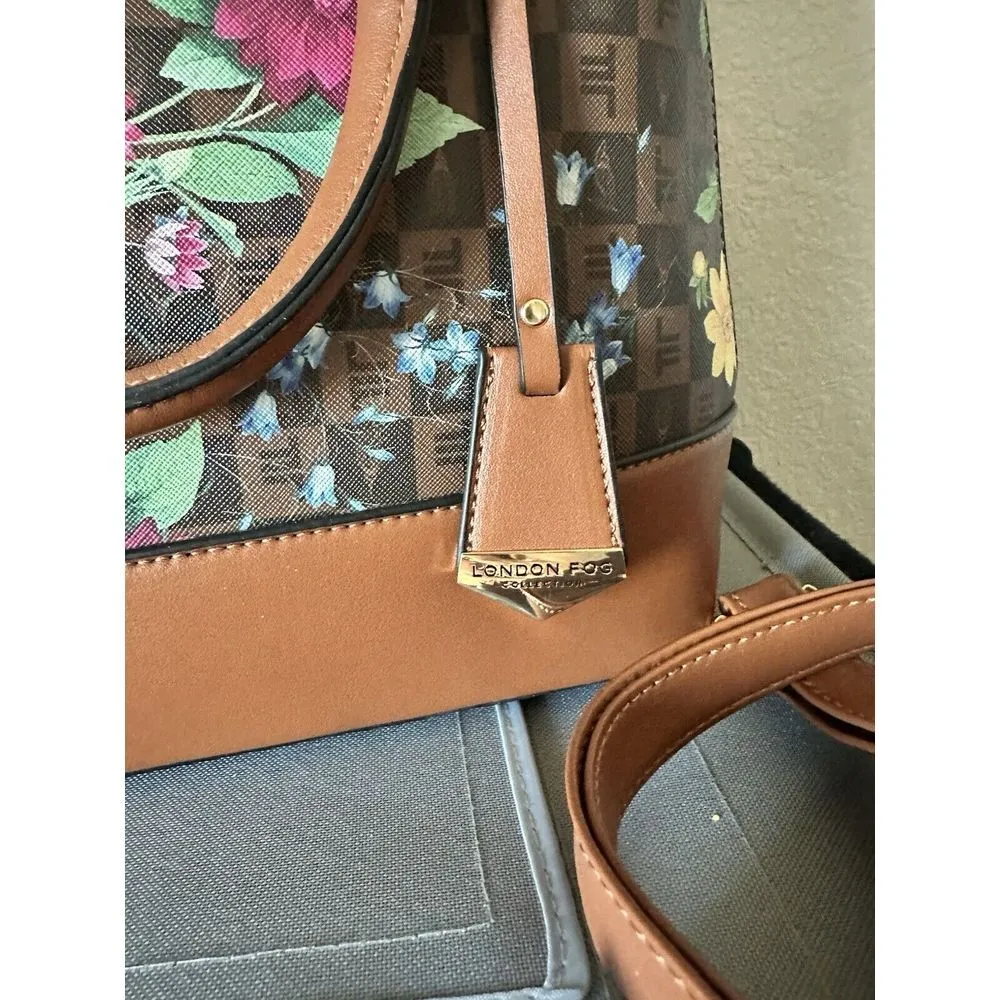 London Fog Tulip satchel Cognac Purse - Image 3