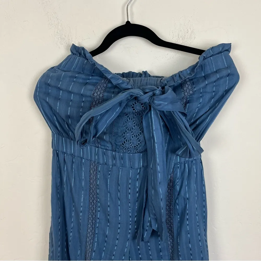 Tularosa Blue Strapless Tie Front Jumpsuit - Image 2