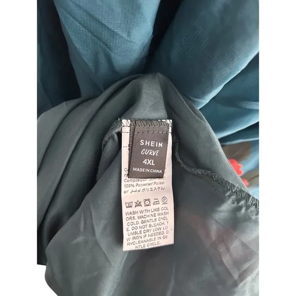 SHEIN Curve Women 4X Floral Green Maxi Dress‎ Casual Feminine Vacation Elegant - Image 4