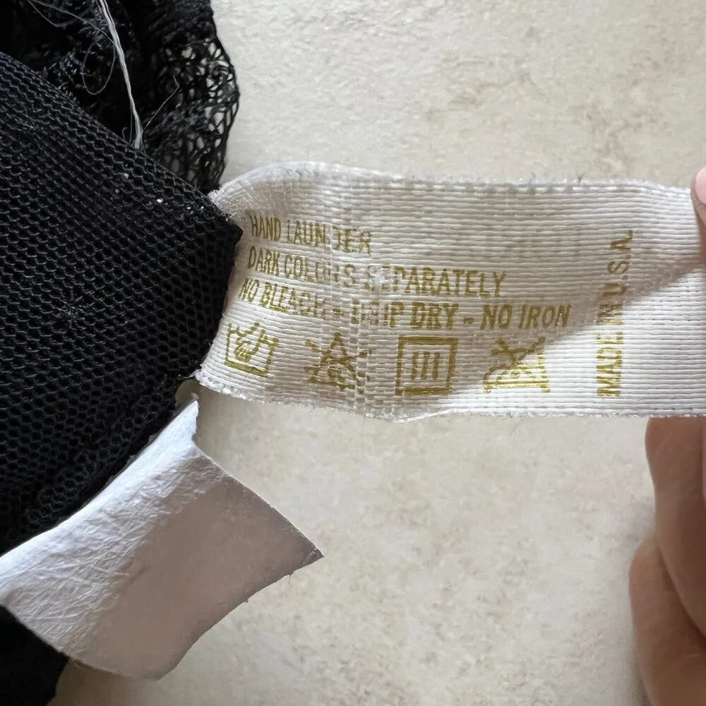 Vintage Victoria's Secret Gold Label Black Lace Thong Bodysuit Size 34B - Image 6