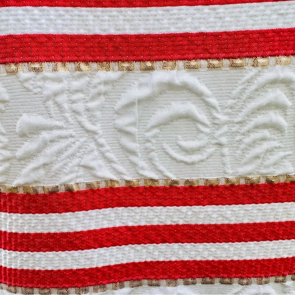 Vince Camuto Stripe Jacquard Dress in Coral White & Gold - Image 14