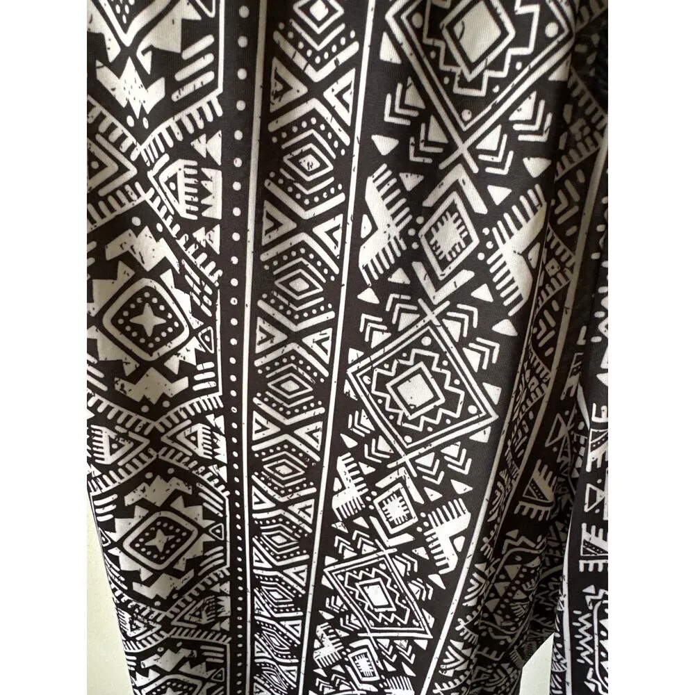 Tribal Black White Elastic Waist Slip-On Pants Size XL Casual Non Wrinkle - Image 4