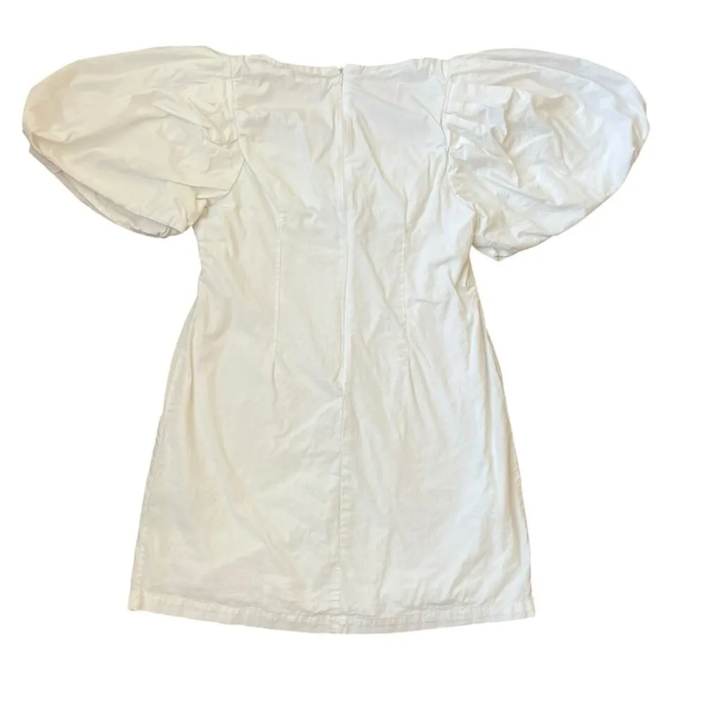 4SI3NNA Revolve Women’s Ulma Puff Sleeve Square Neckline Cotton White Mini Dress - Image 7