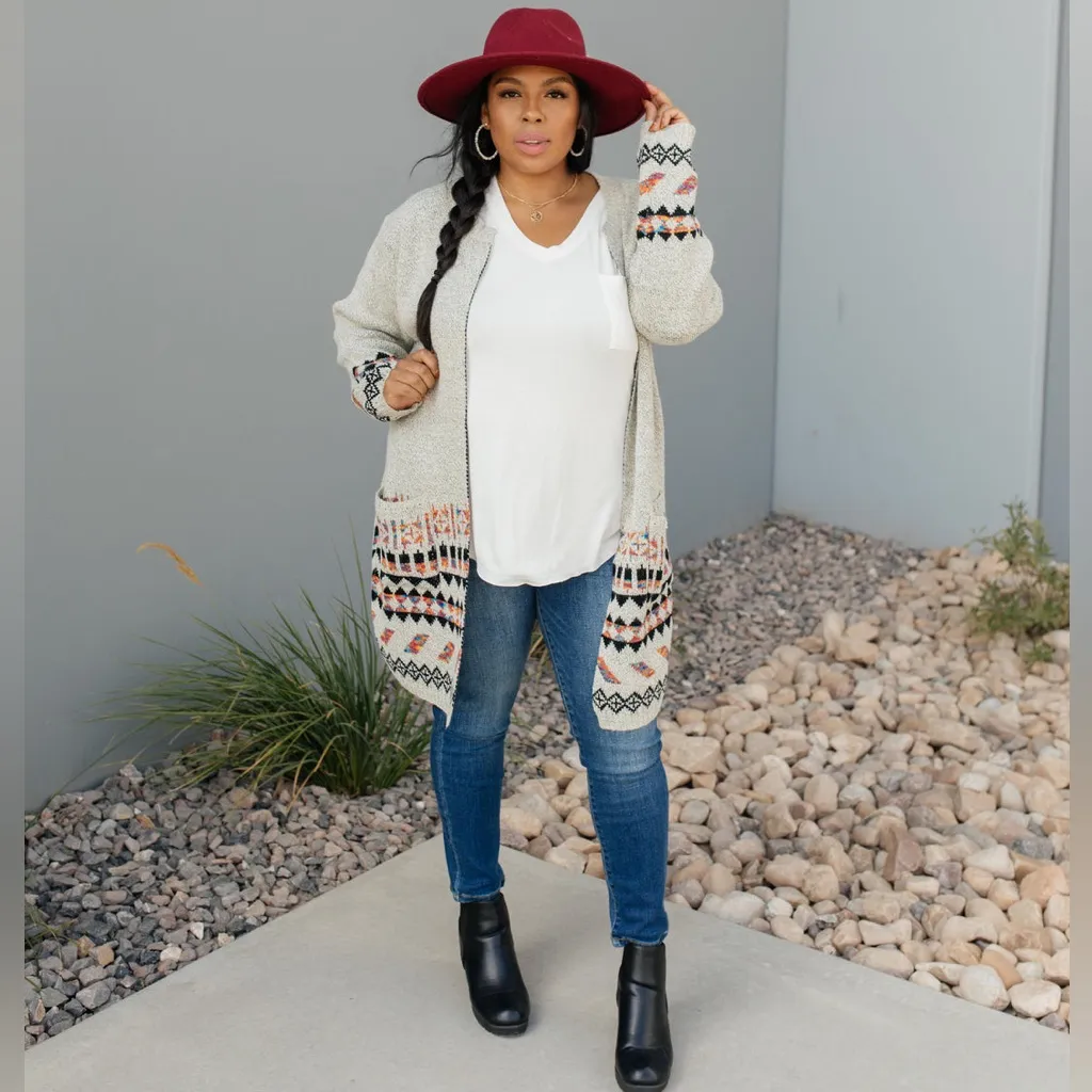 Chic Soul Fuzzy by the Fire Aztec Desert Fall Halloween Knit Cardigan - size 1X - Image 13