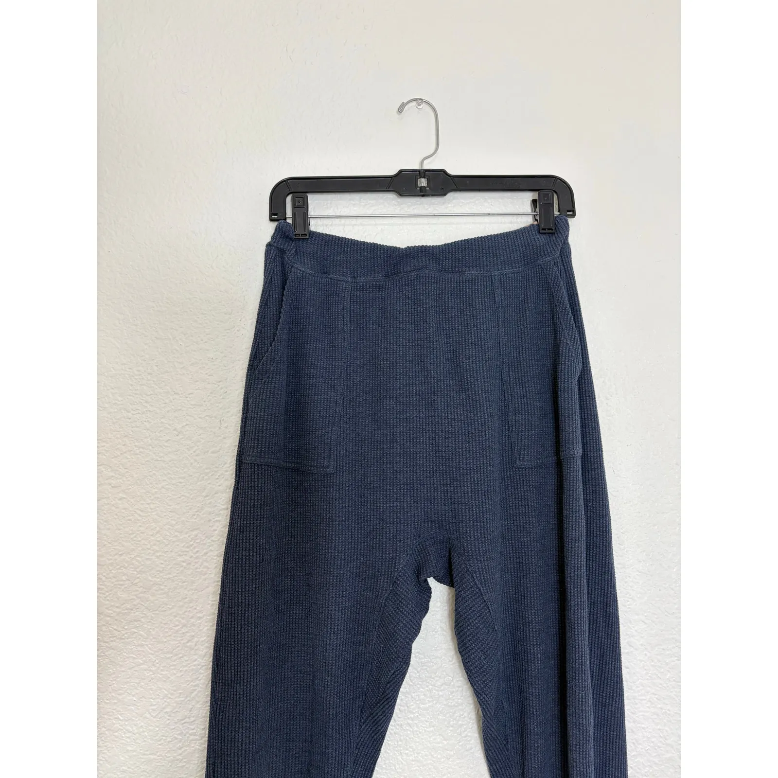Lunya Restore Thermal Draped Jogger Medium Blue Waffle Knit Lounge Pants Comfort - Image 5