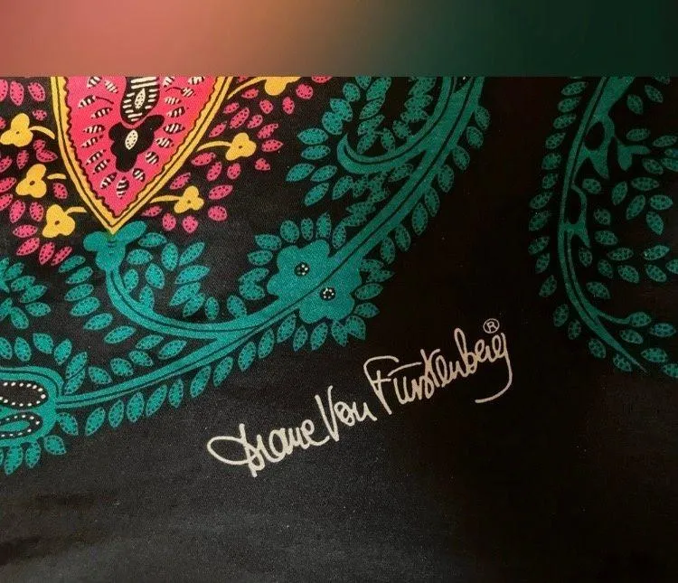 Diane Von Furstenberg Vintage  The Color Authority Silk Scarf 42” X 42” - Image 7