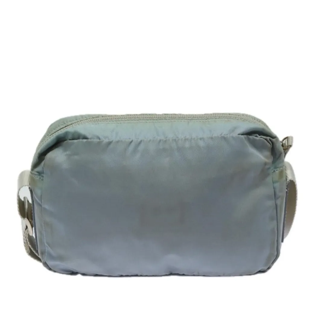 PRADA Shoulder Bag Nylon Light Blue Silver Authentic - Image 9