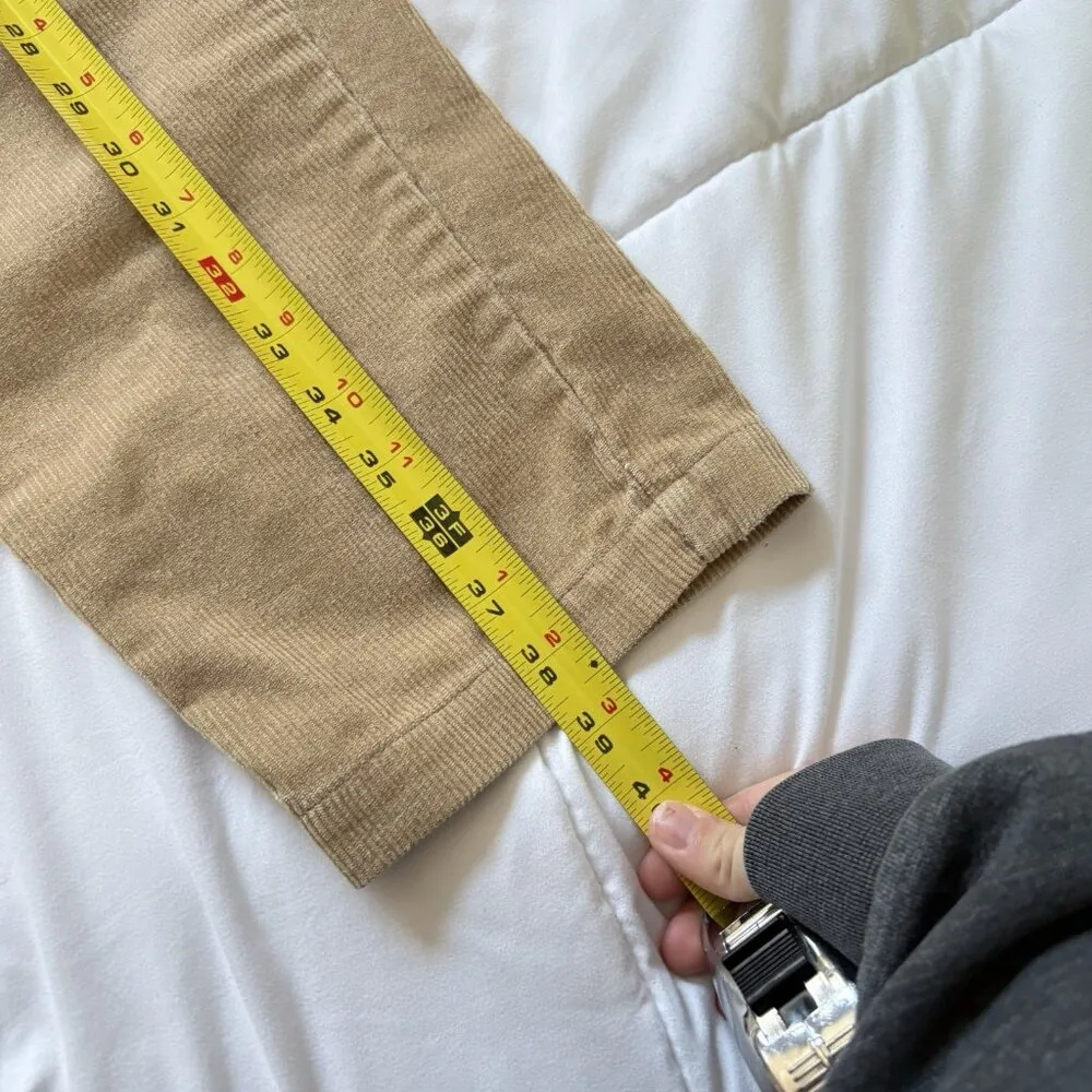 Lands End Womens Size 10P Corduroy Pants Tan Beige High Waist Pockets Belt Loops - Image 7