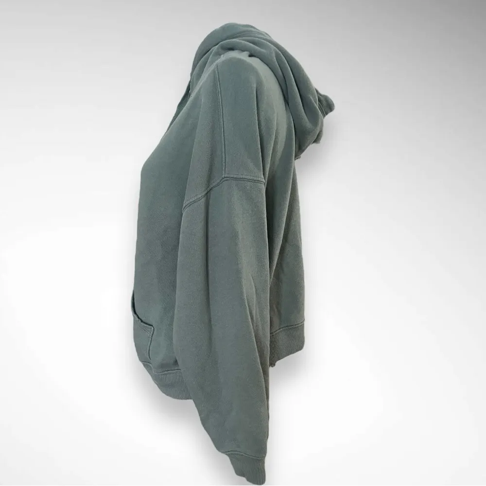 AERIE Women's Green Cropped Hooded Sweatshirt Medium‎ | GUC - Image 4