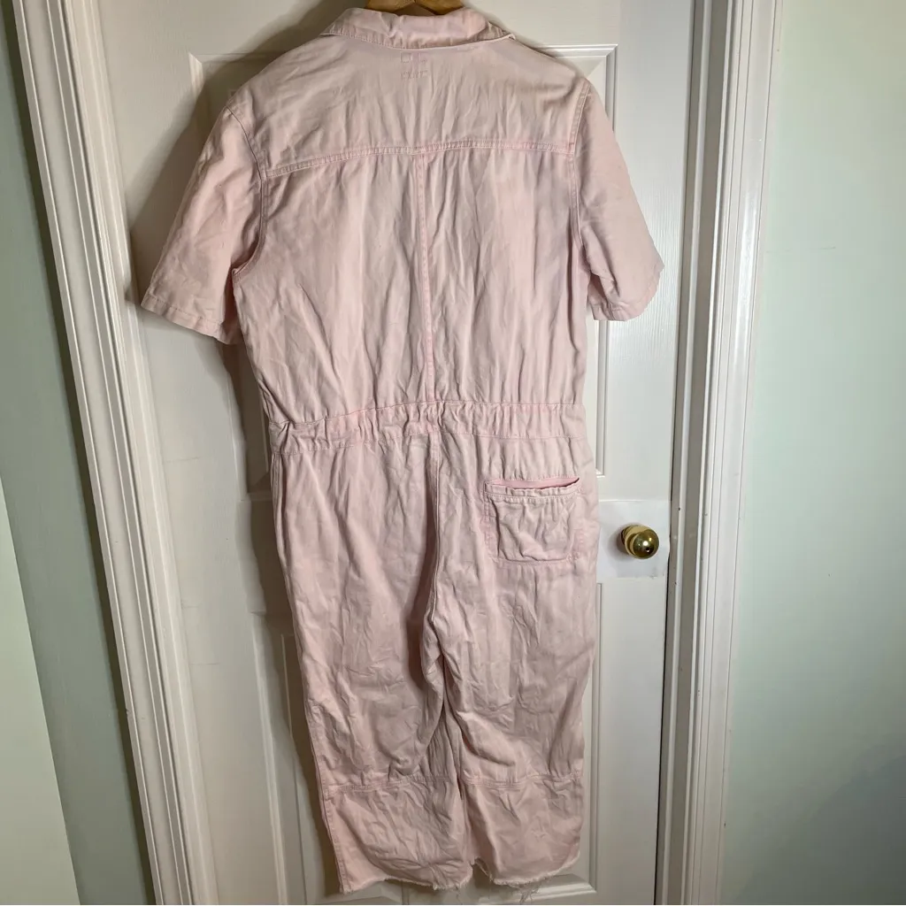 Faherty Organic Cotton Jumpsuit with Subtle Pink Hues Size Small retro chic girl - Image 7