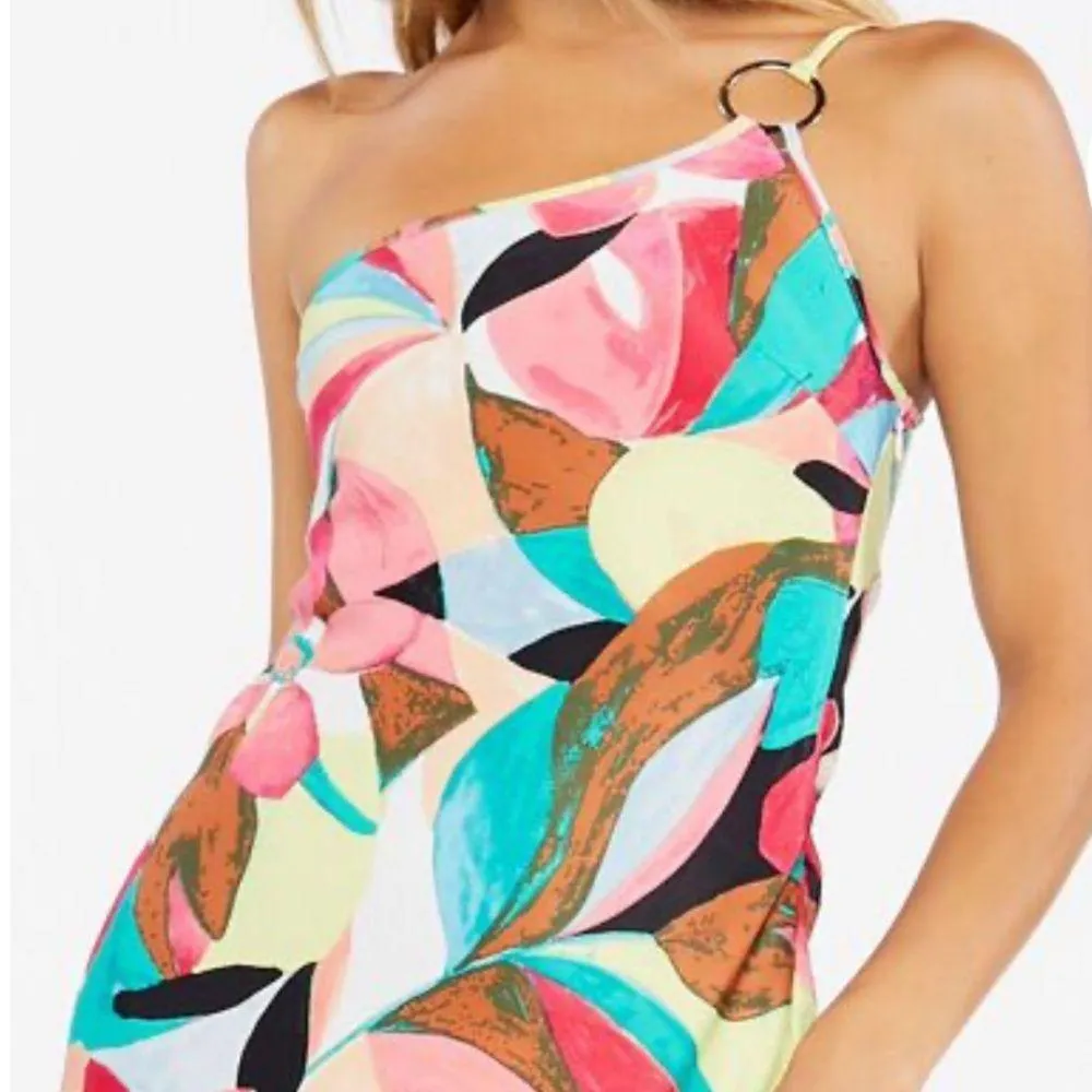 Forever 21 Abstract One Shoulder Summer Dress - Image 5