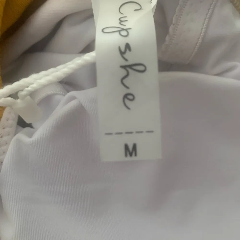 CUPSHE NWT Gold Mustard one piece solid swimsuit bathing suit Ruffled Size Small - Image 11