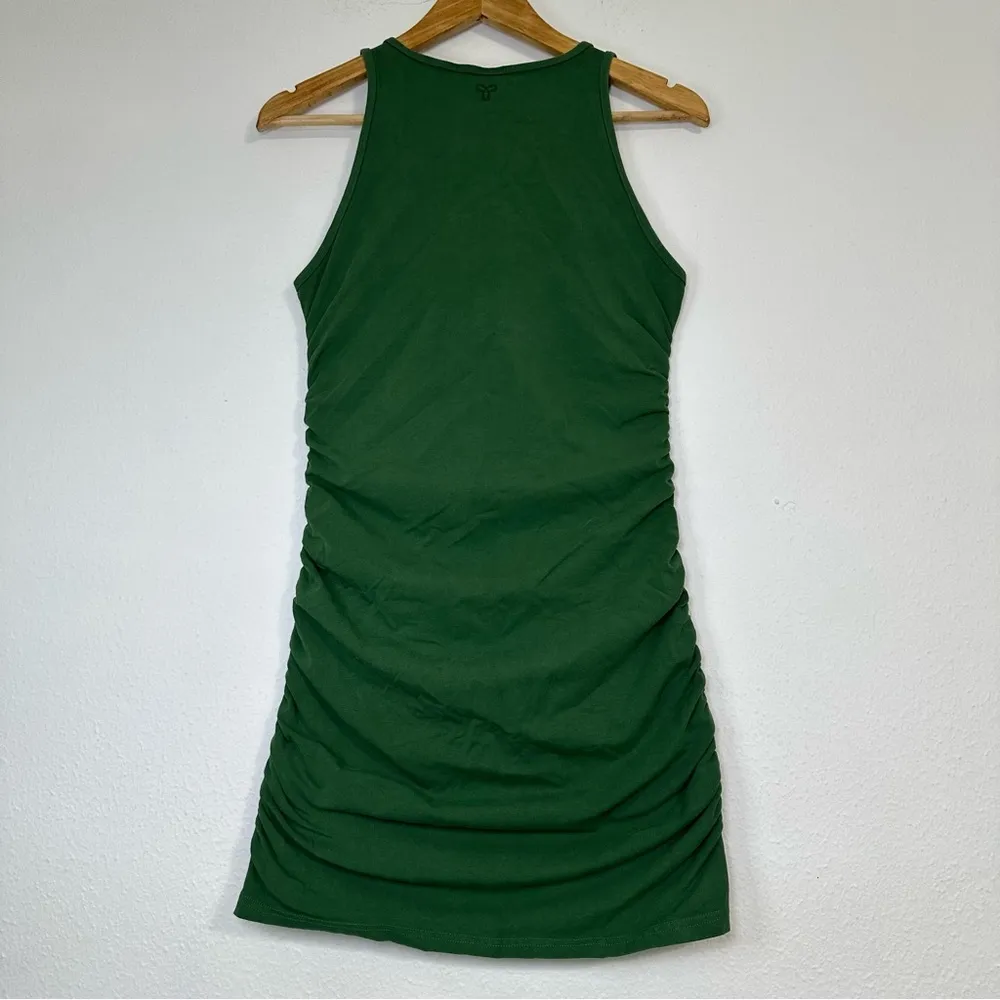 Aritzia TNA Chill Bodycon Malibu Olive Green Ruched Mini Dress Size M - Image 3