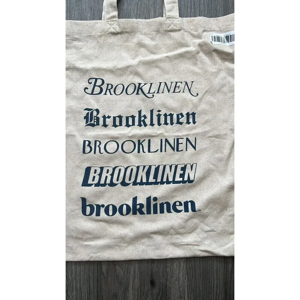 The Cotton Tan Tote Bag‎ By Brooklinen NWT Blue - Image 3