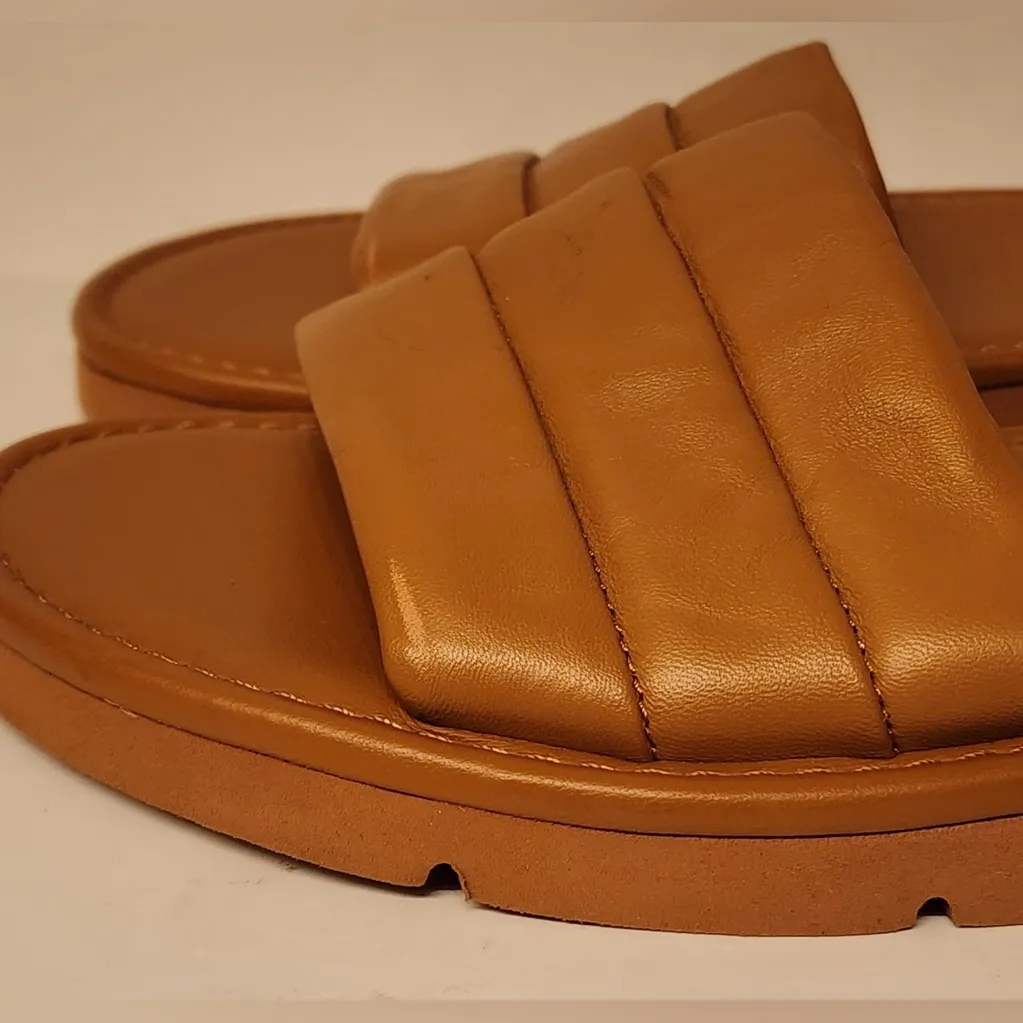 Vince Olina Quilted Leather Slide Sandals Tan Slide Sandals Women’s Size 6 - Image 11