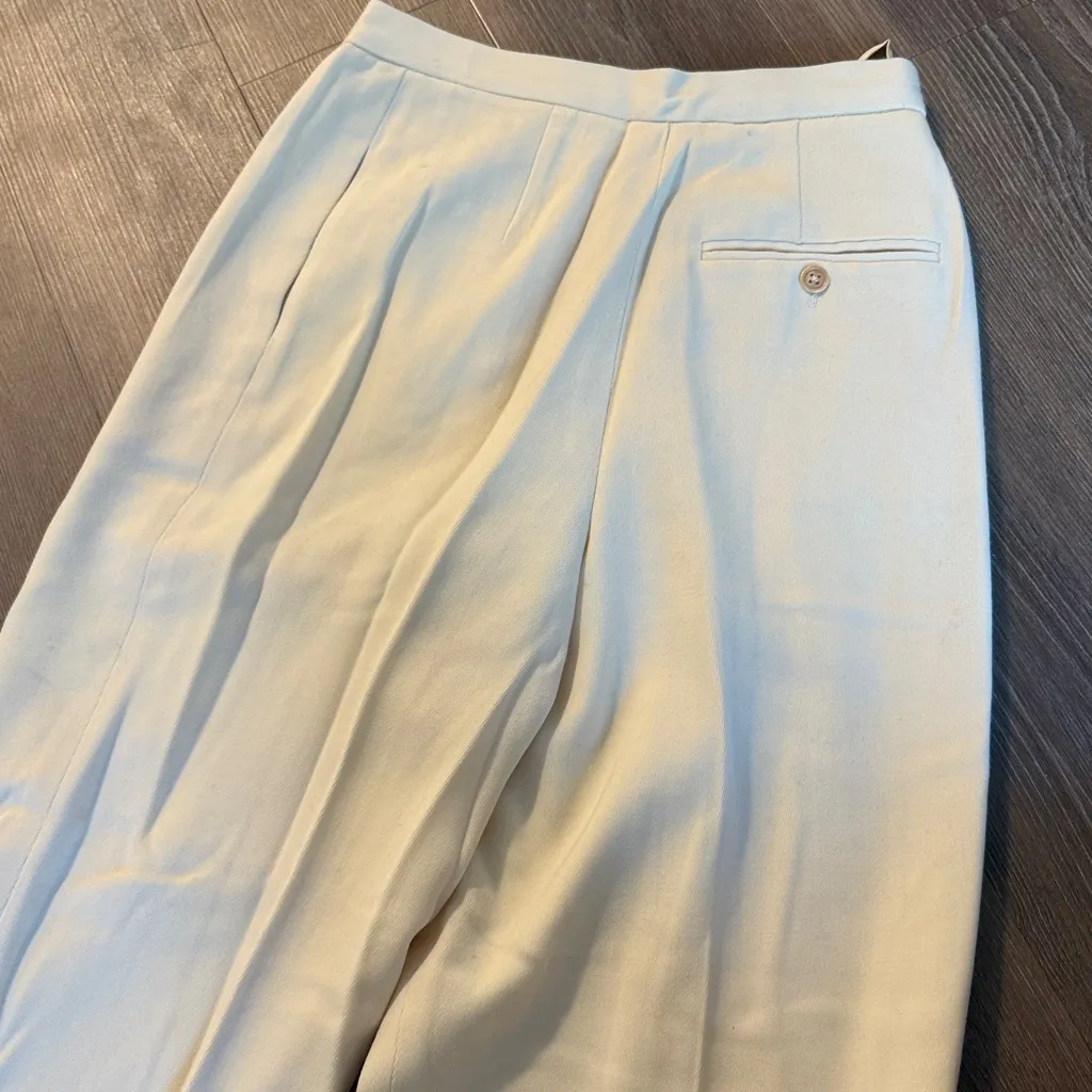 Vintage white ralph lauren collection wool tapered trousers Size 2 - Image 7