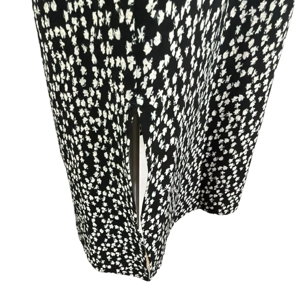 FRNCH Floral Print Black and White Midi Button Down Dress - Image 10