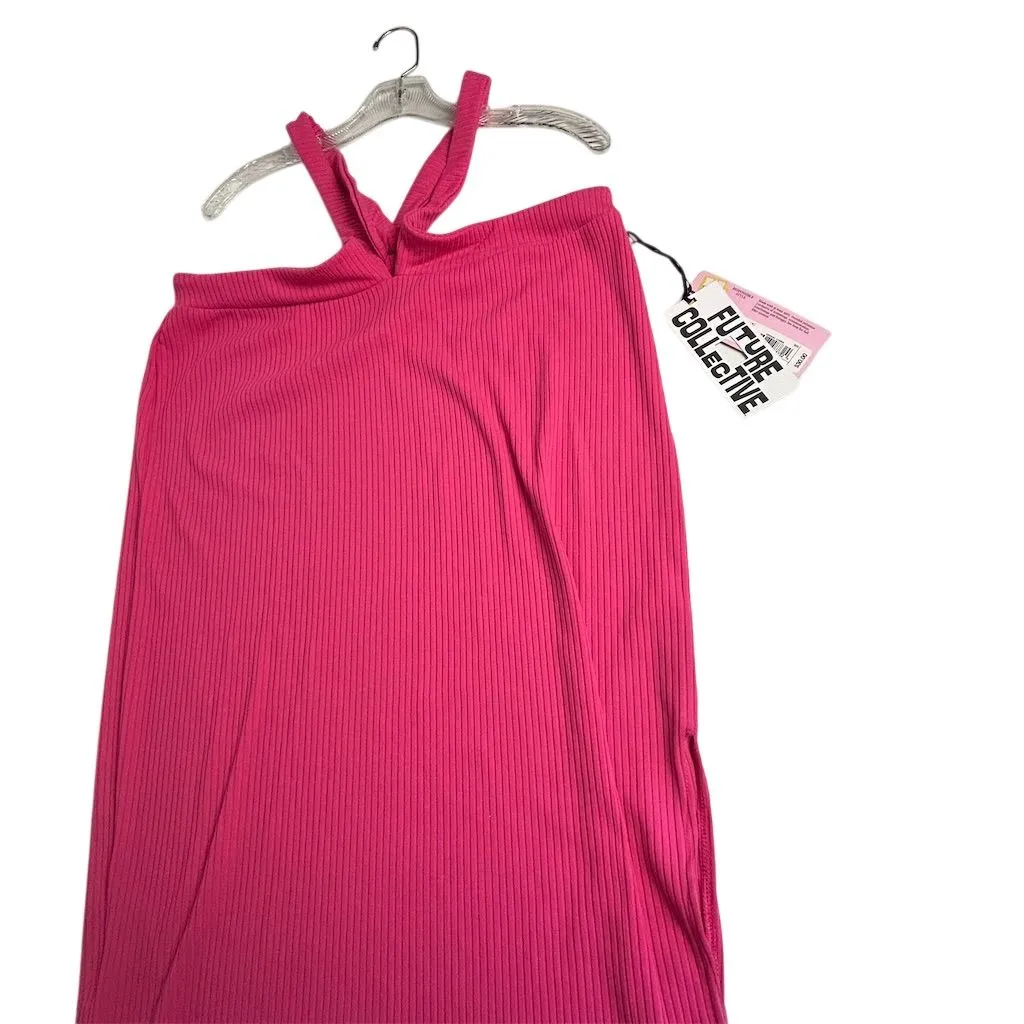 Future Collective Alani Noelle Women's Dress Size L Hot Pink Stretch Size L - Image 4