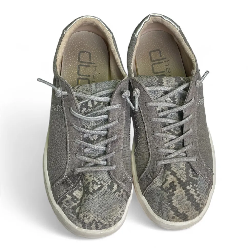 Hey Dude Karina Sneakers Womens 6 Gray Silver Python Snakeskin Slip On Shoes - Image 2