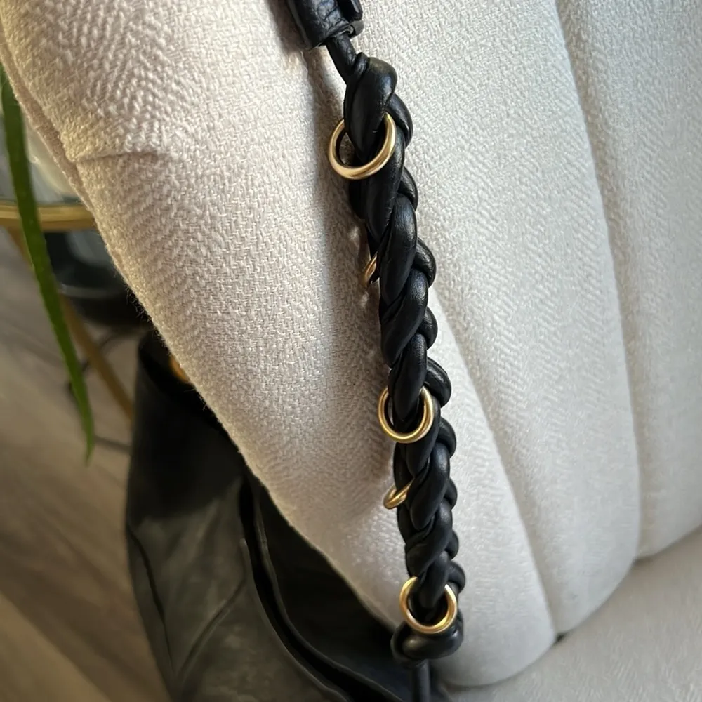 See by Chloe Black Shoulder Bag Women’s Leather Hobo Purse with Braided Handle - Image 10