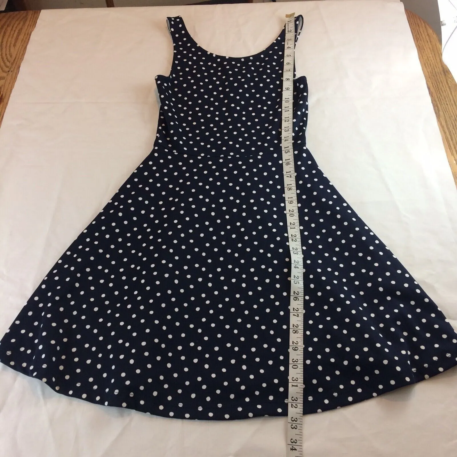 H&M Divided Dress Sz 2 Sleeveless  Polka Dots Casual Preppy Modern Parisian - Image 10