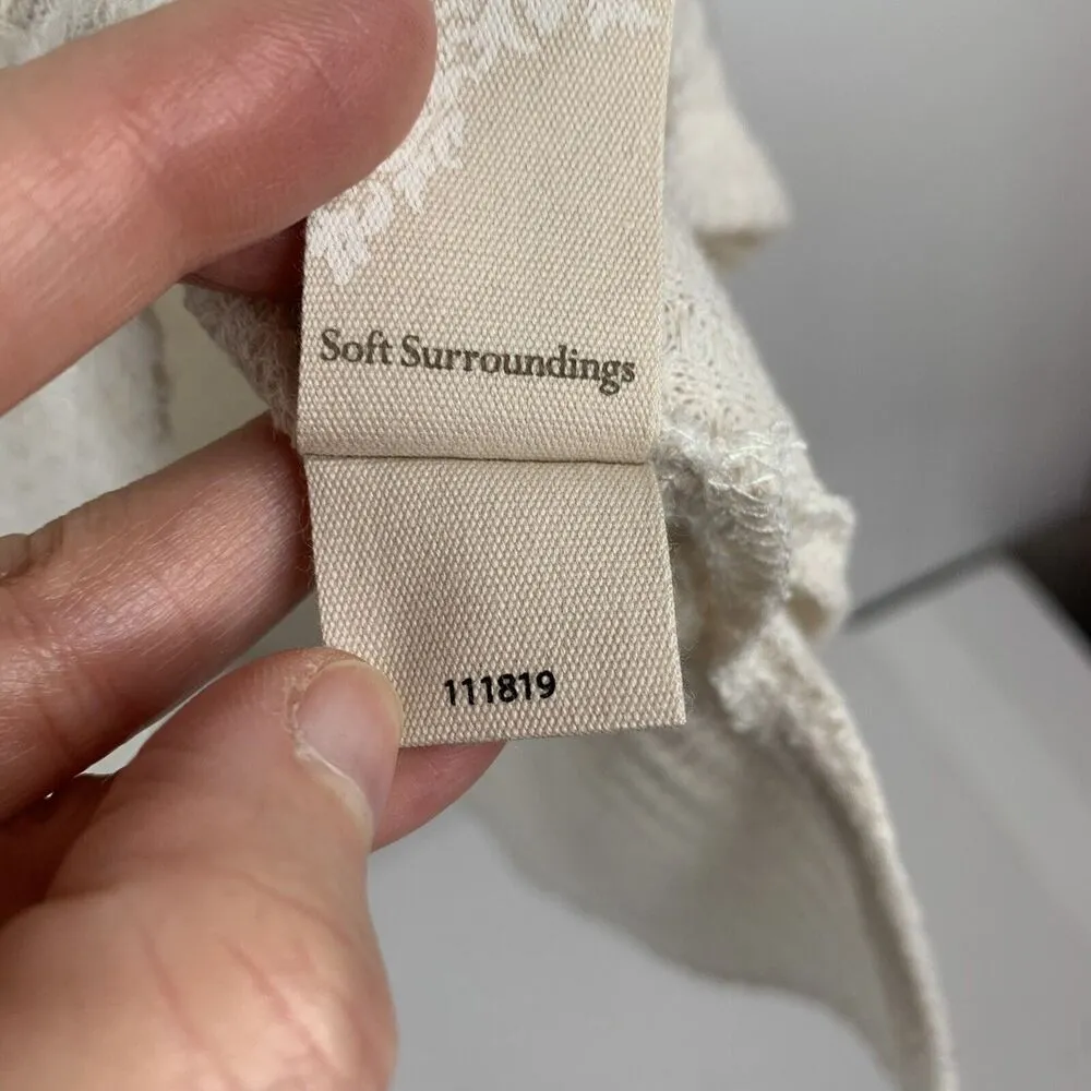 Soft Surroundings Size M Top Cleo Thermal Waffle Crochet Detail V-neck Women’s - Image 8