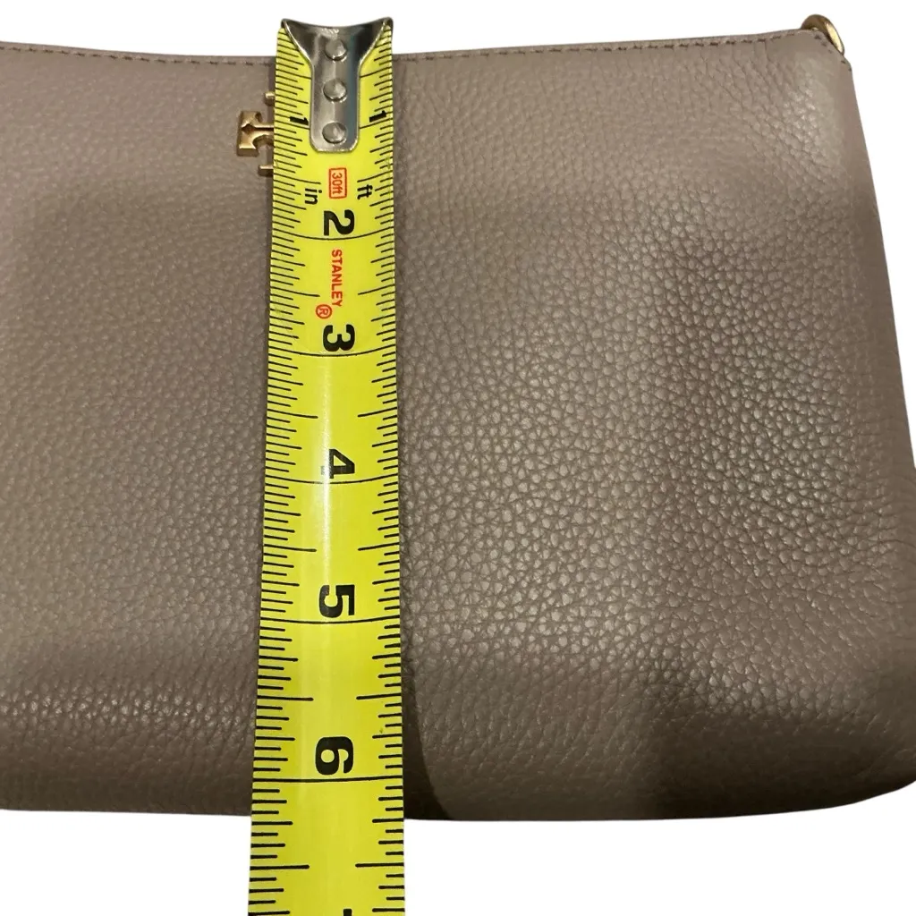 Tory Burch Mercer Gray Pebbled Leather Crossbody Bag shoulder bag clutch - Image 7