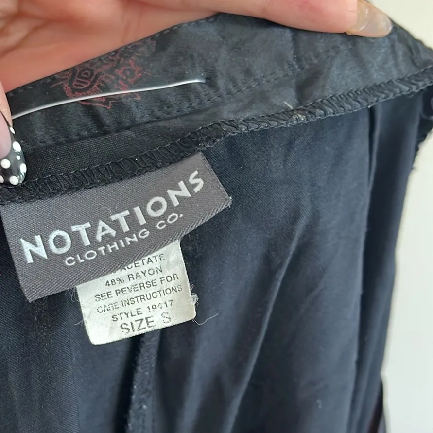 Notations Floral Black Women's Pants Size S - Image 7