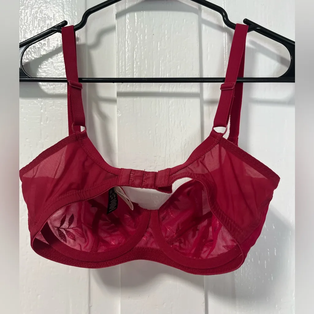 Panache Tango Lace Floral Balcony Bra size 30DD Red - Image 3