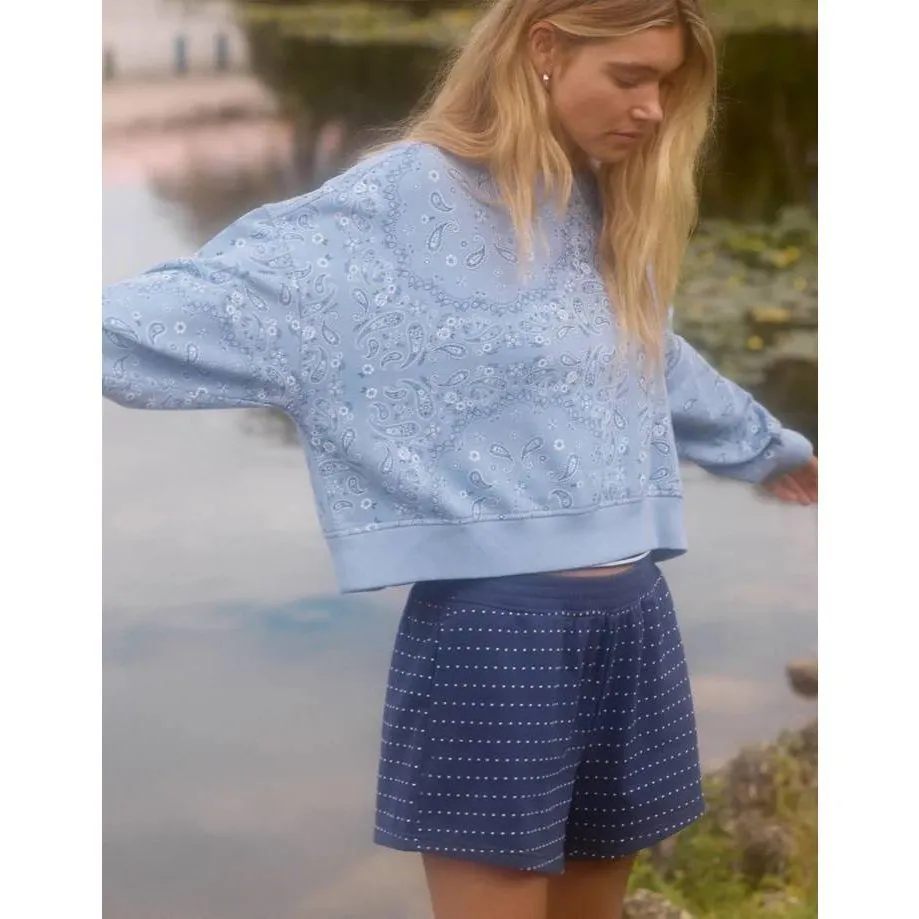 NWT Aerie Take It Easy Short size L Blue with White Dots - Image 4