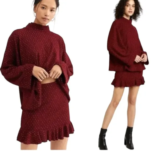 NWT Free People Set The Mood 2 Piece Sweater Skirt Set Size XS - Image 2