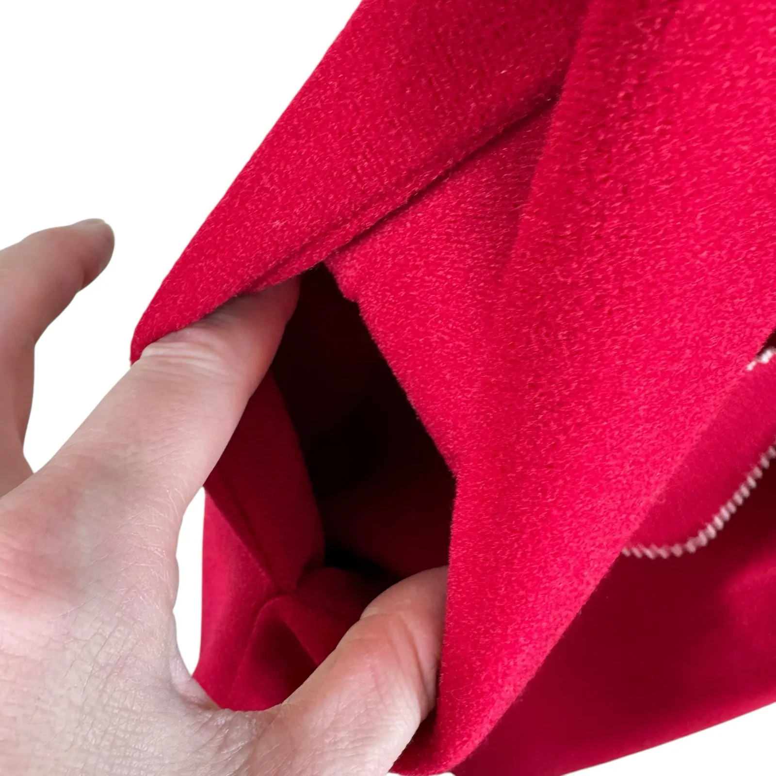 Vassarette  Vintage Red Velour Long Collared Button Front Belted Housecoat Robe M - Image 6