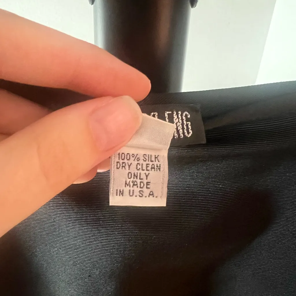 VTG 80s Couture Melinda Eng 100% Silk Black Formal Cocktail Pencil Skirt Size 4 - Image 5