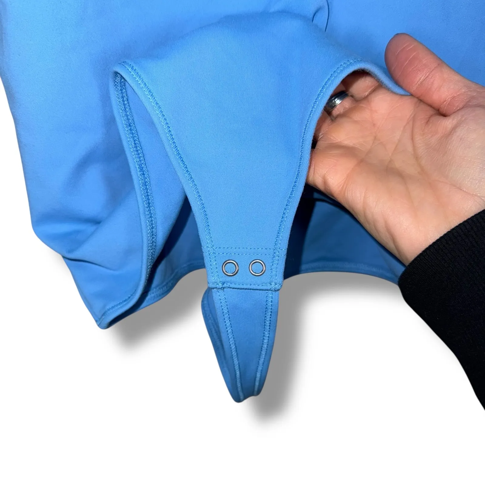 Abercrombie Fitch Soft A&F Collection Blue V Neck Snap Closure Bodysuit Women M - Image 2