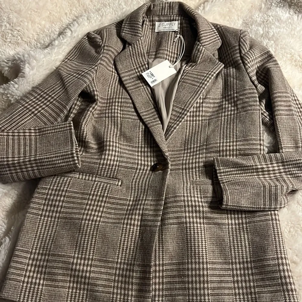 NWT Z Supply Anna Plaid Blazer - Milkshake - Image 6