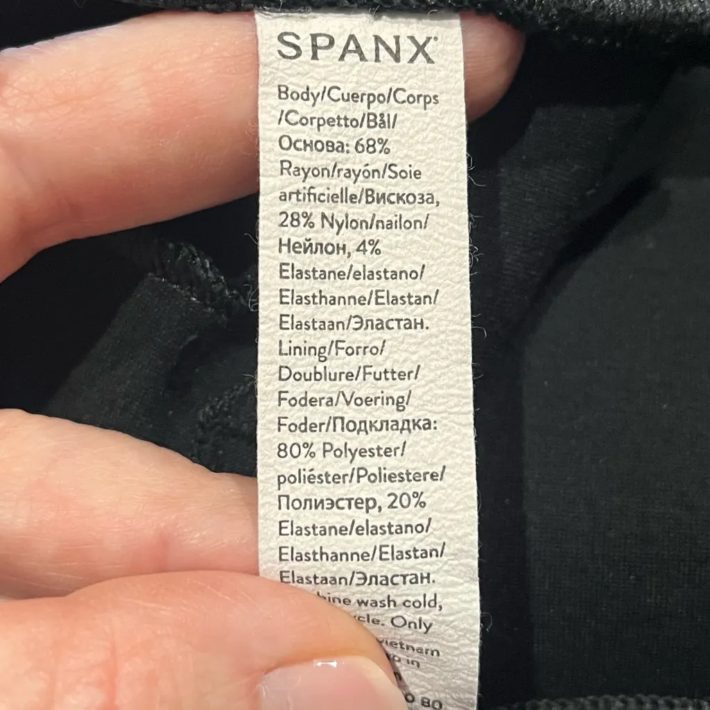 SPANX Pants Women’s Medium Cropped Black Ponte Slim Straight Pull On Stretch - Image 11