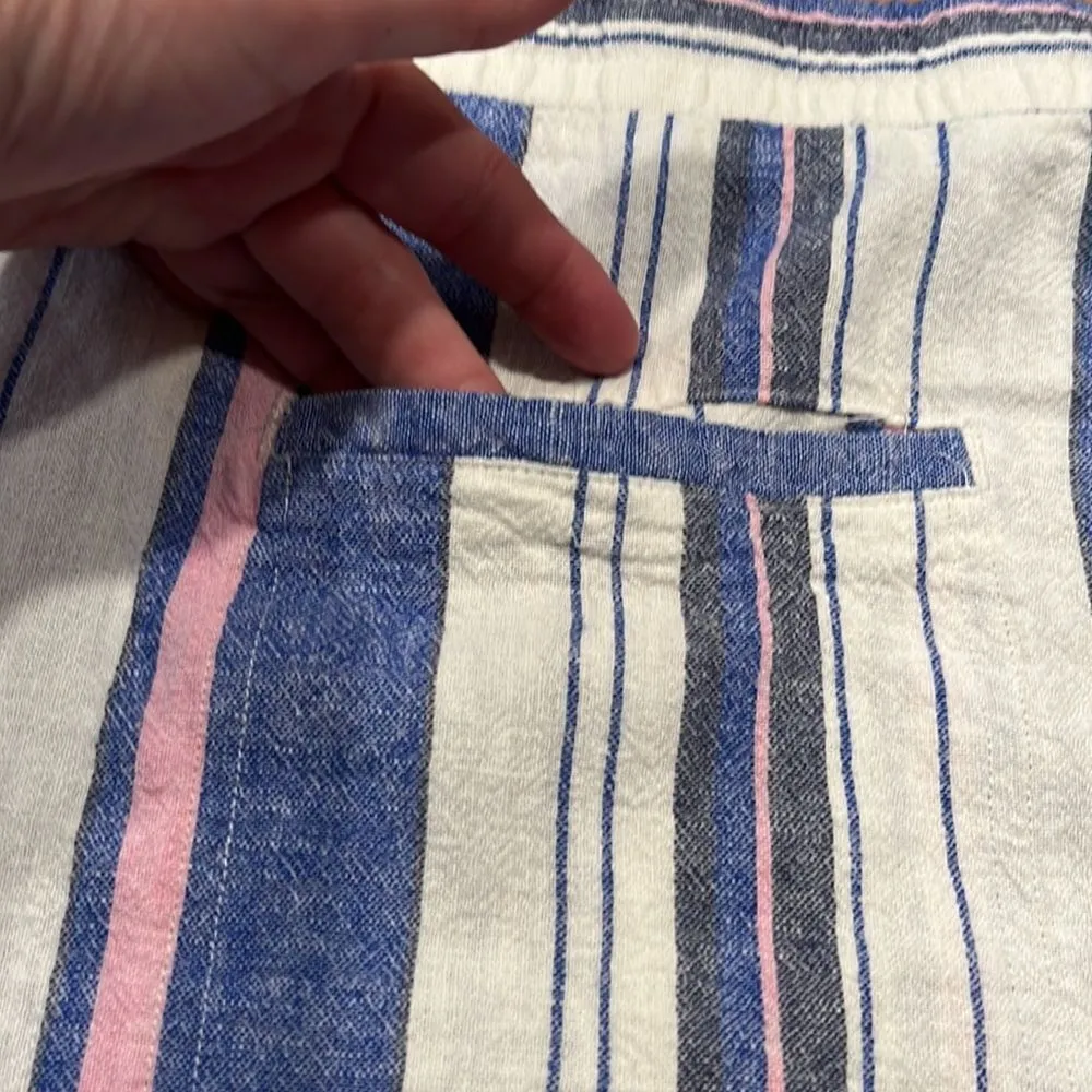 𝅺ELLEN Tracy company striped linen blend shorts size xlarge . - Image 8