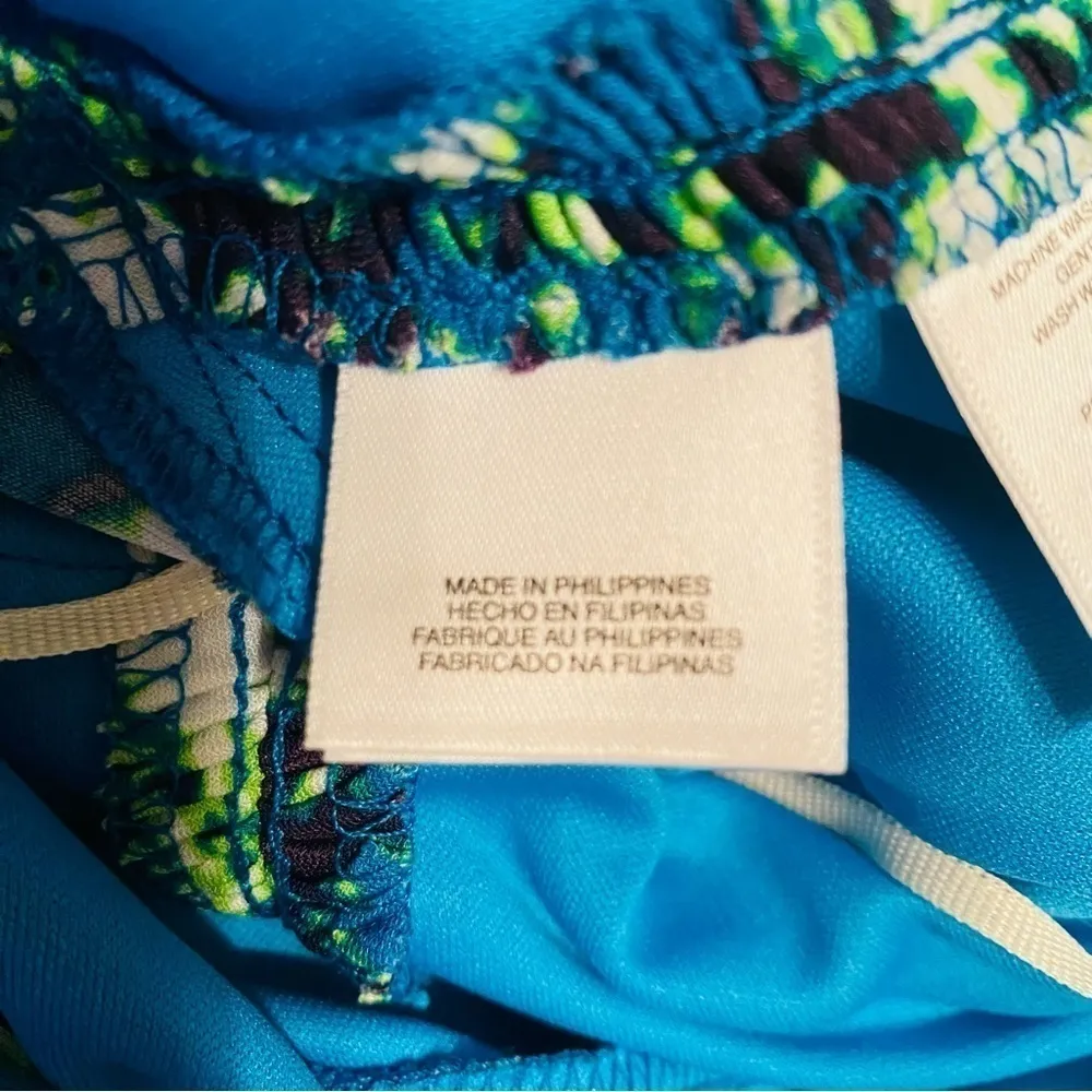 KASPER sleeveless column maxi dress in blue and green size 10 - Image 11