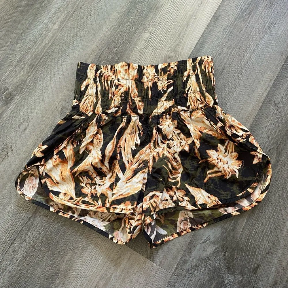 Free People Movement Shorts Athleisure Workout Black Floral XS Stretch - Image 2