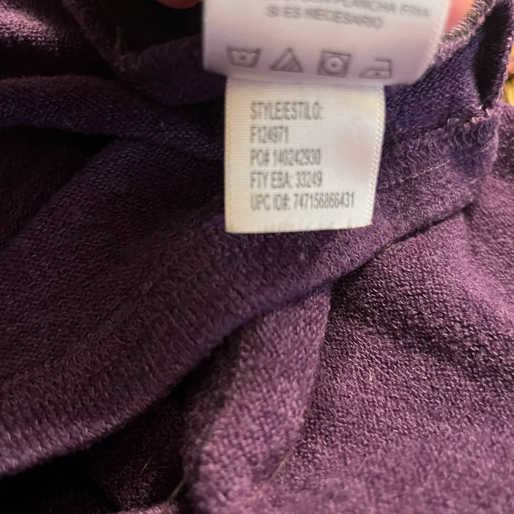 Sag Harbor Stretch Vintage Purple Layered Sweater Blouse Size 1X - Image 7